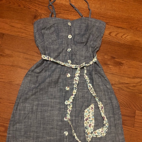 Maurices Summer Dress Denim Floral 